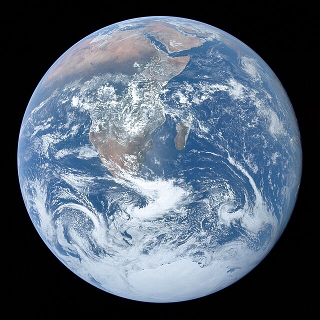 Blue Marble NASA version, north on top