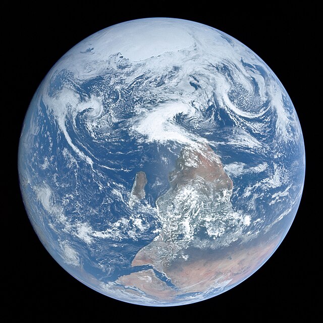 Blue Marble original orientation, south on top